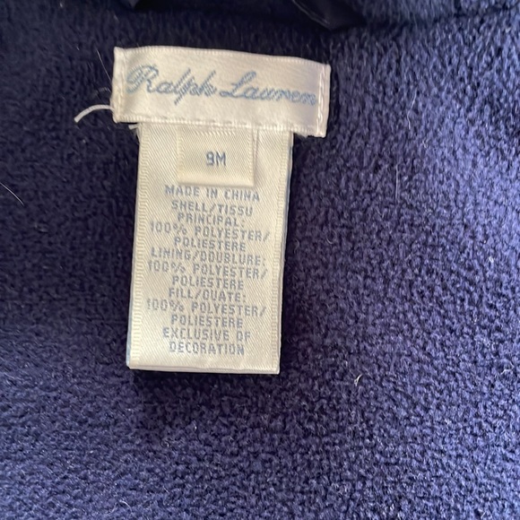 Ralph Lauren navy bunting.  Baby one piece, onesie coat - Picture 5 of 7